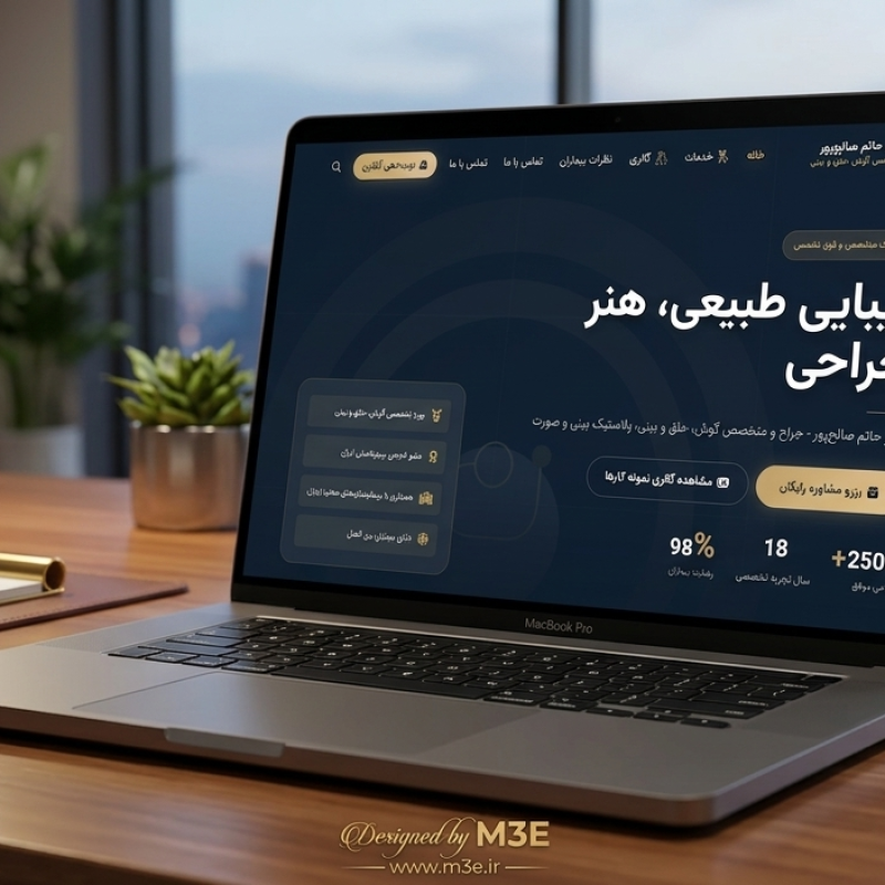 طراحی و پیاده‌سازی سایت تخصصی دکتر حاتم صالح‌پور (متخصص گوش، حلق و بینی و جراحی زیبایی بینی) همراه با پنل مدیریت PHP سفارشی